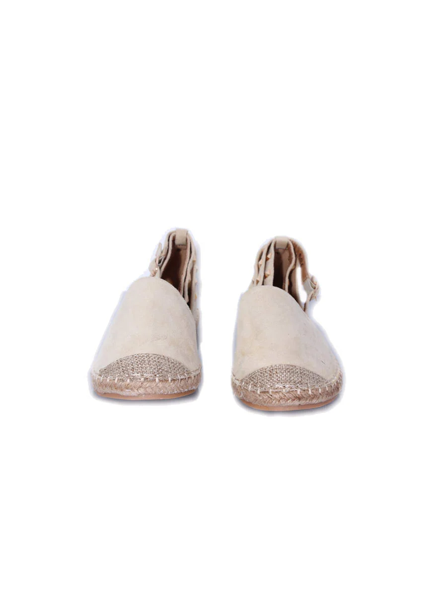 Cream Faux Suede Studded Espadrille - Image 2