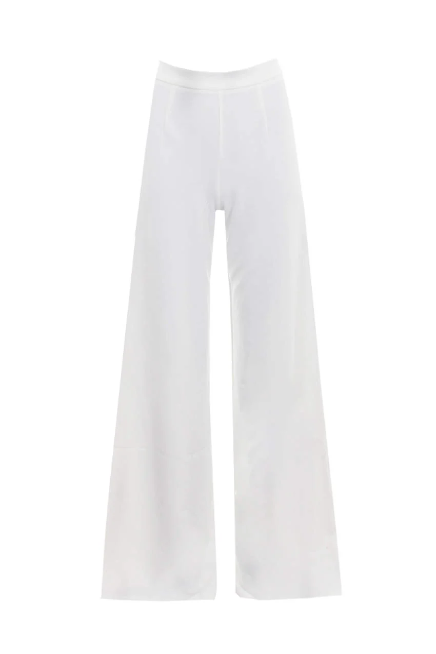 Cream Flared High Waisted Trousers - Image 4