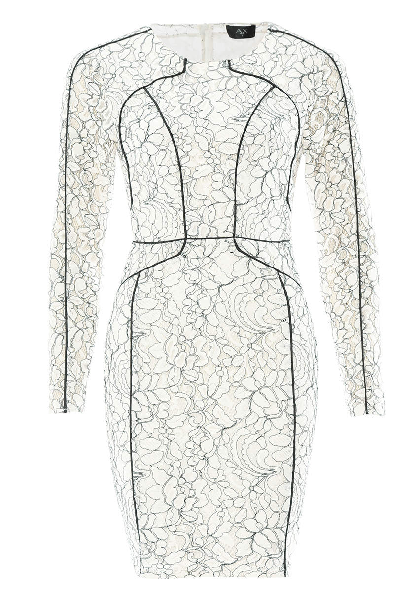 Cream Lace Bodycon Dress - Image 4