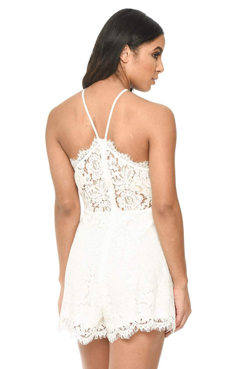 Cream Lace Playsuit - Image 3