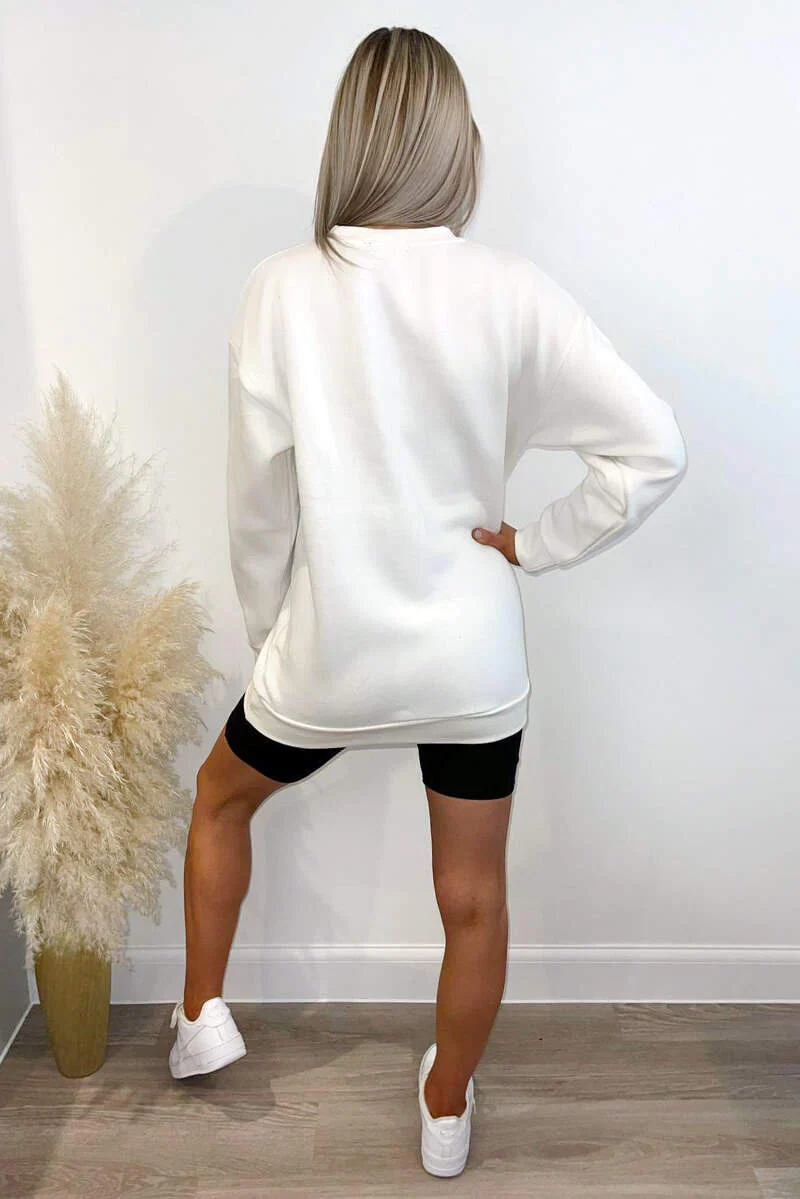 Cream LOVE Sweatshirt - Image 4
