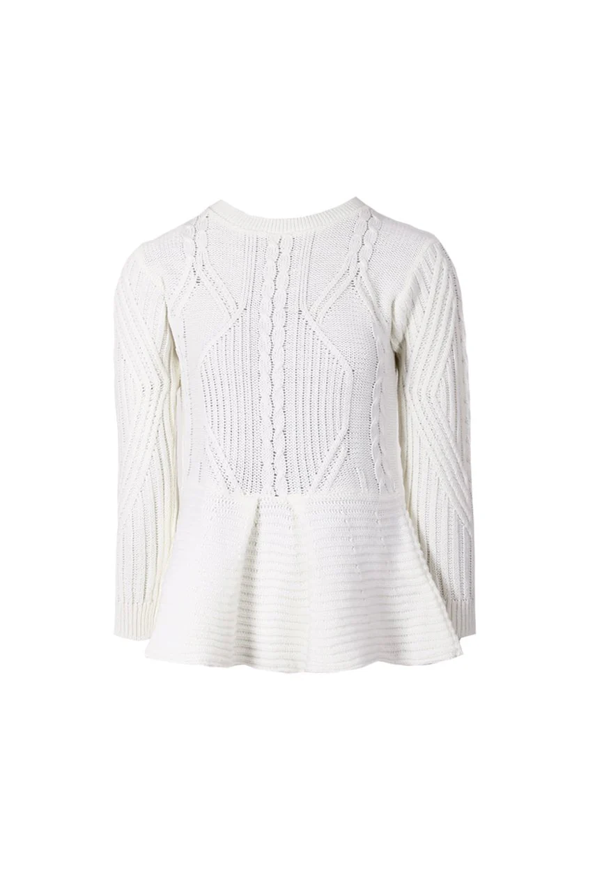 Cream Peplum Knitted Jumper - Image 4