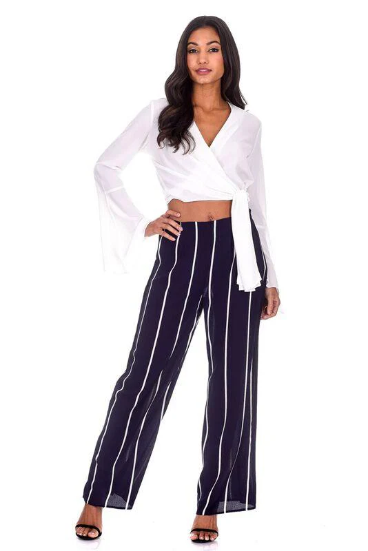 Cream Plunge Tie Front Top - Image 4