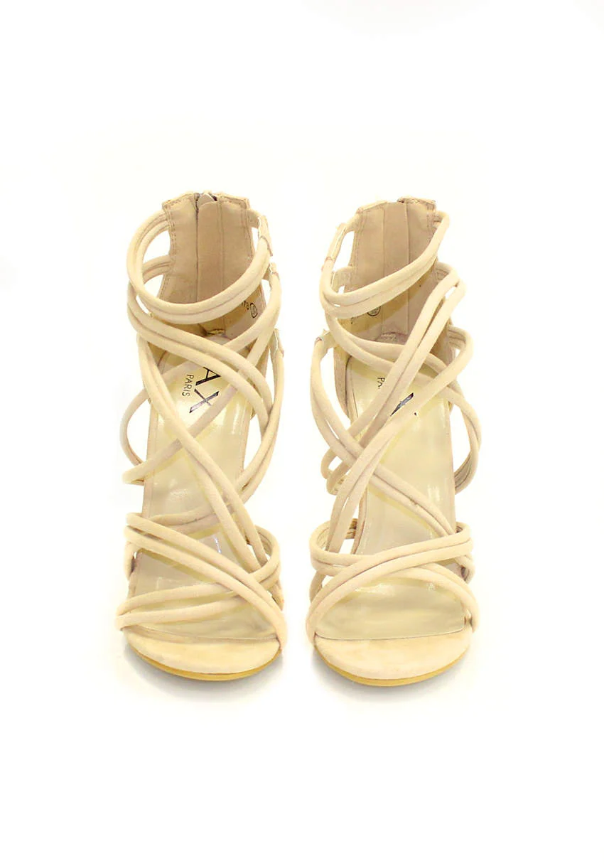 Cream Strappy Stiletto Heel - Image 3