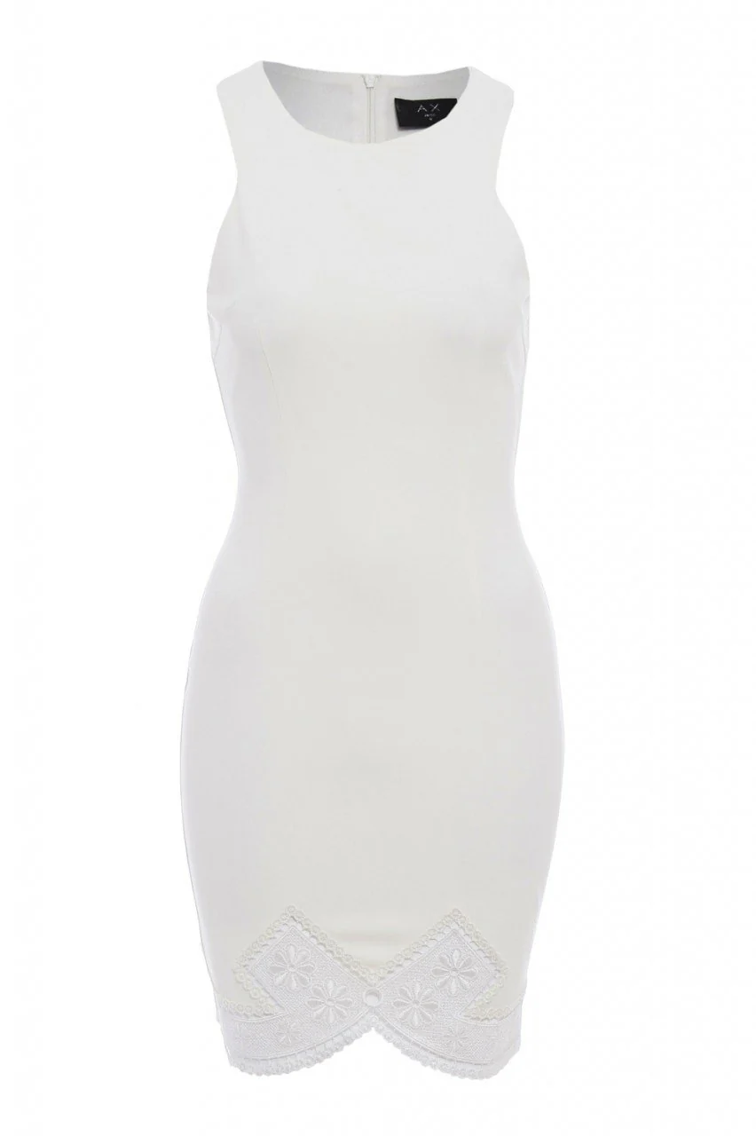 Crochet Bow Hem Bodycon Dress - Image 4