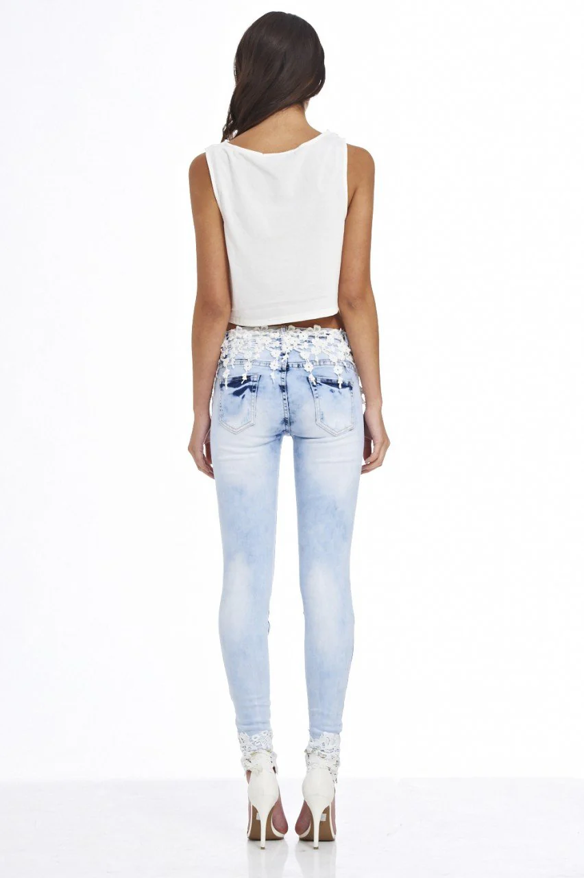 Crochet Denim Jeans - Image 4