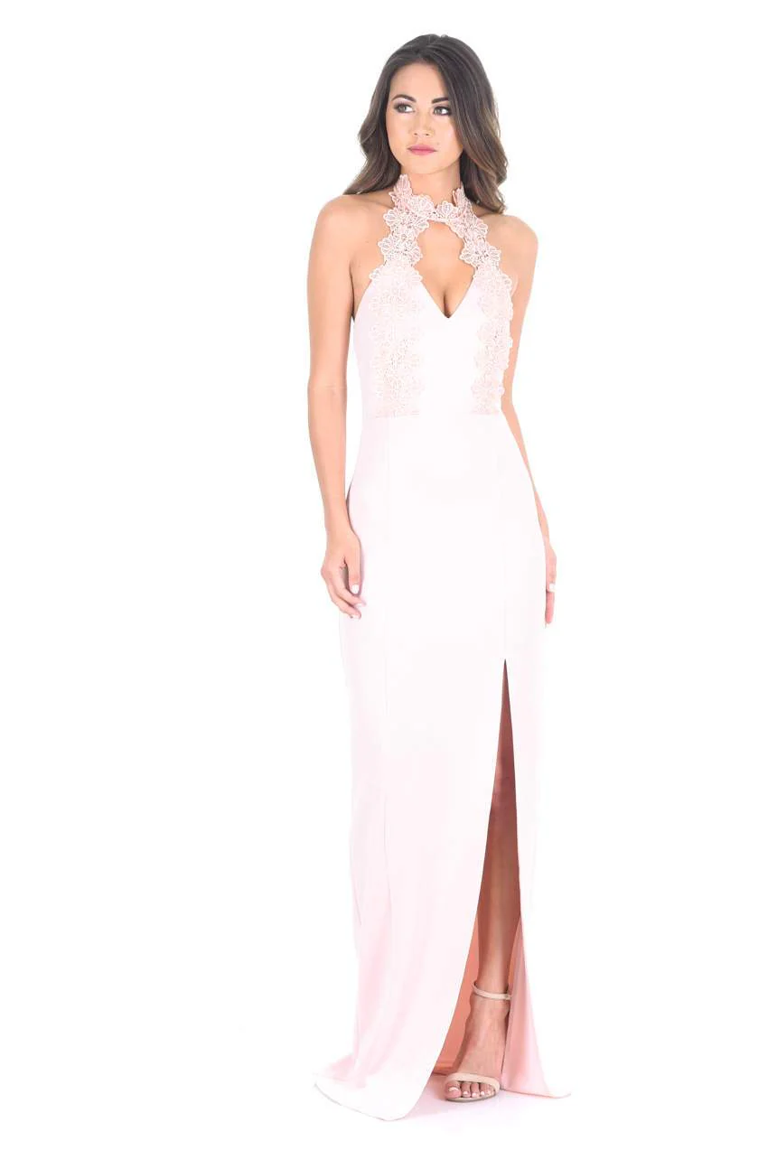 Crochet Detail Maxi Dress with Thigh Split - Image 2