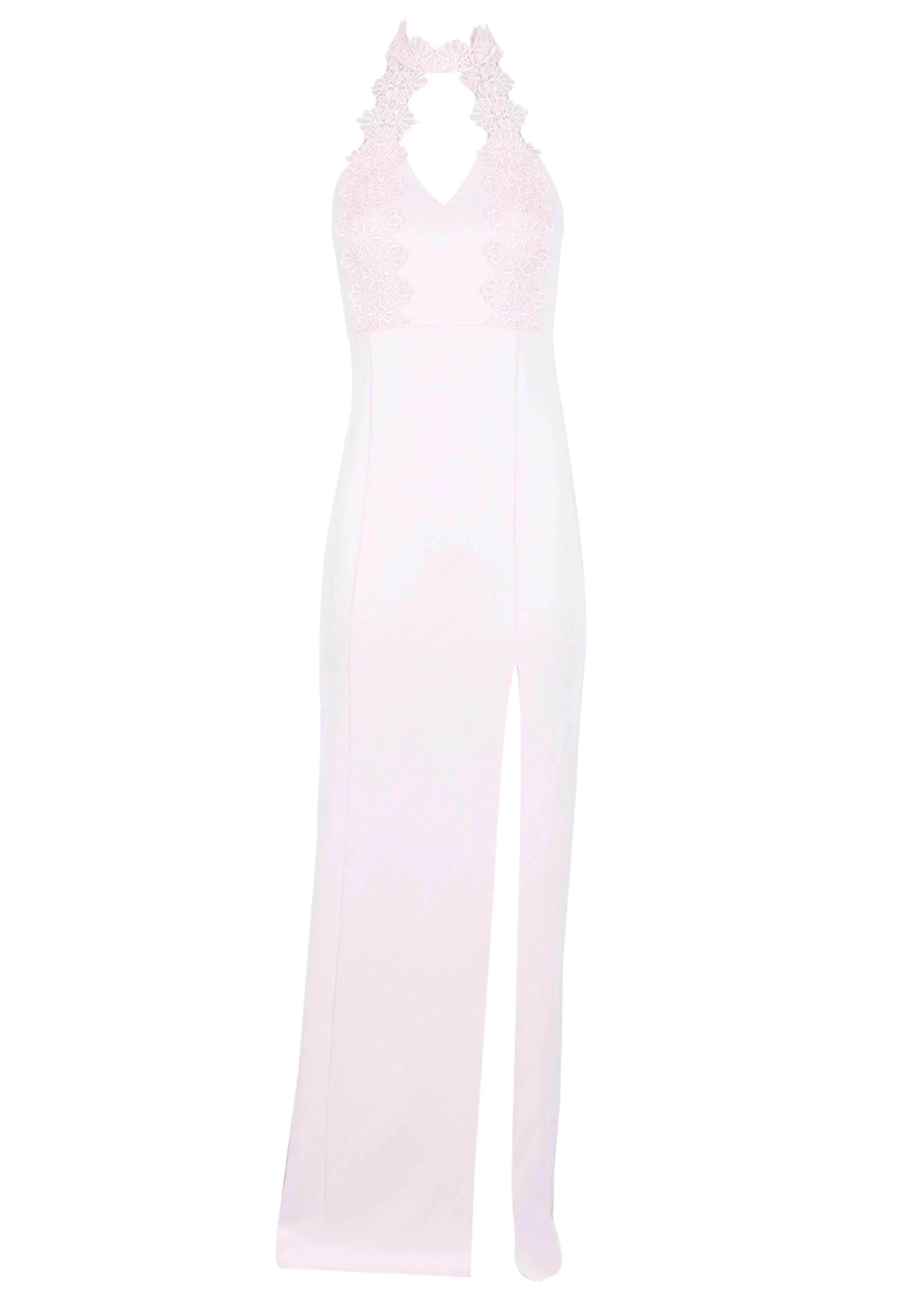 Crochet Detail Maxi Dress with Thigh Split - Image 4