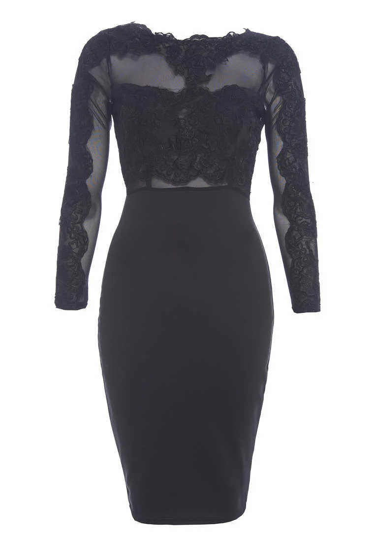 Crochet Mesh Top Midi Dress - Image 5