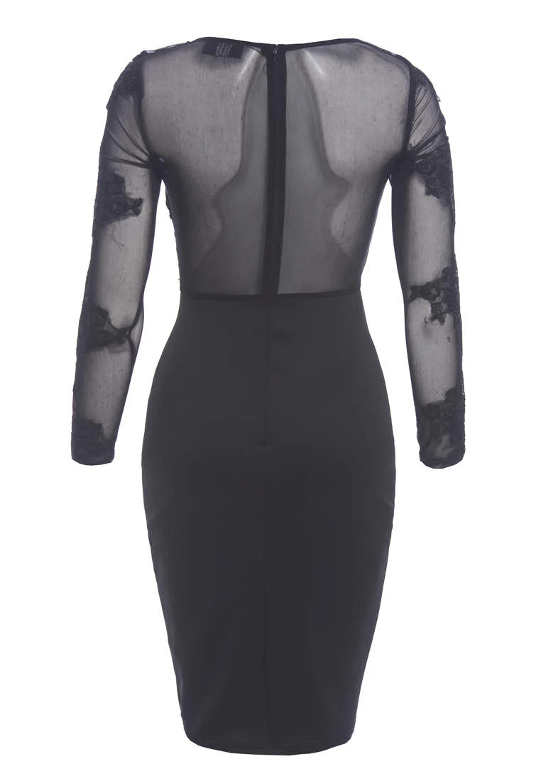 Crochet Mesh Top Midi Dress - Image 6