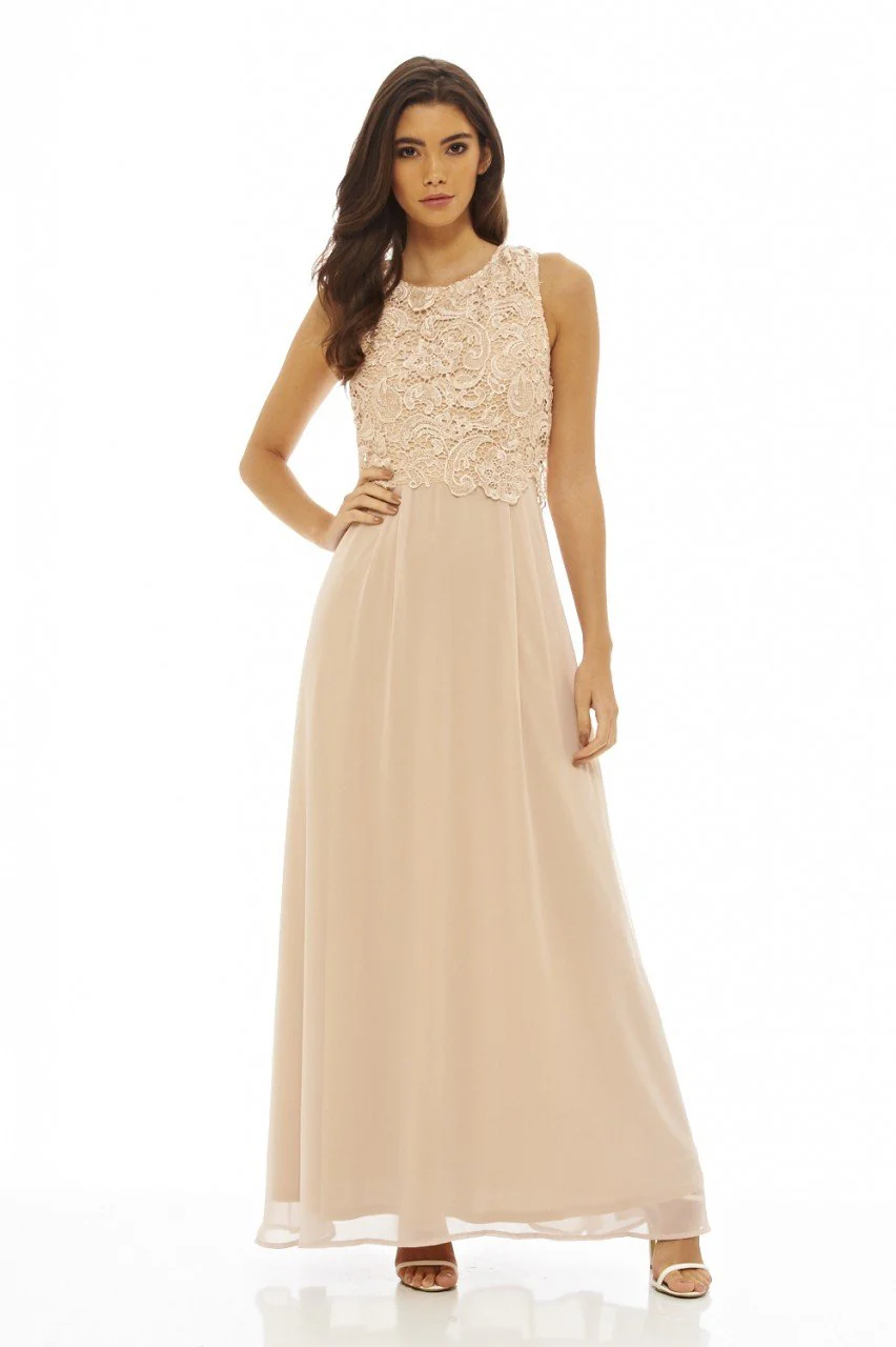 Crochet Overlay Maxi Dress