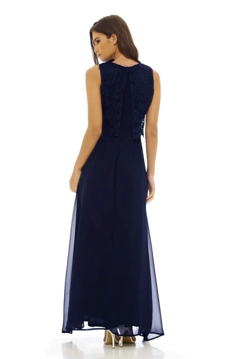 Crochet Overlay Maxi Dress - Image 4