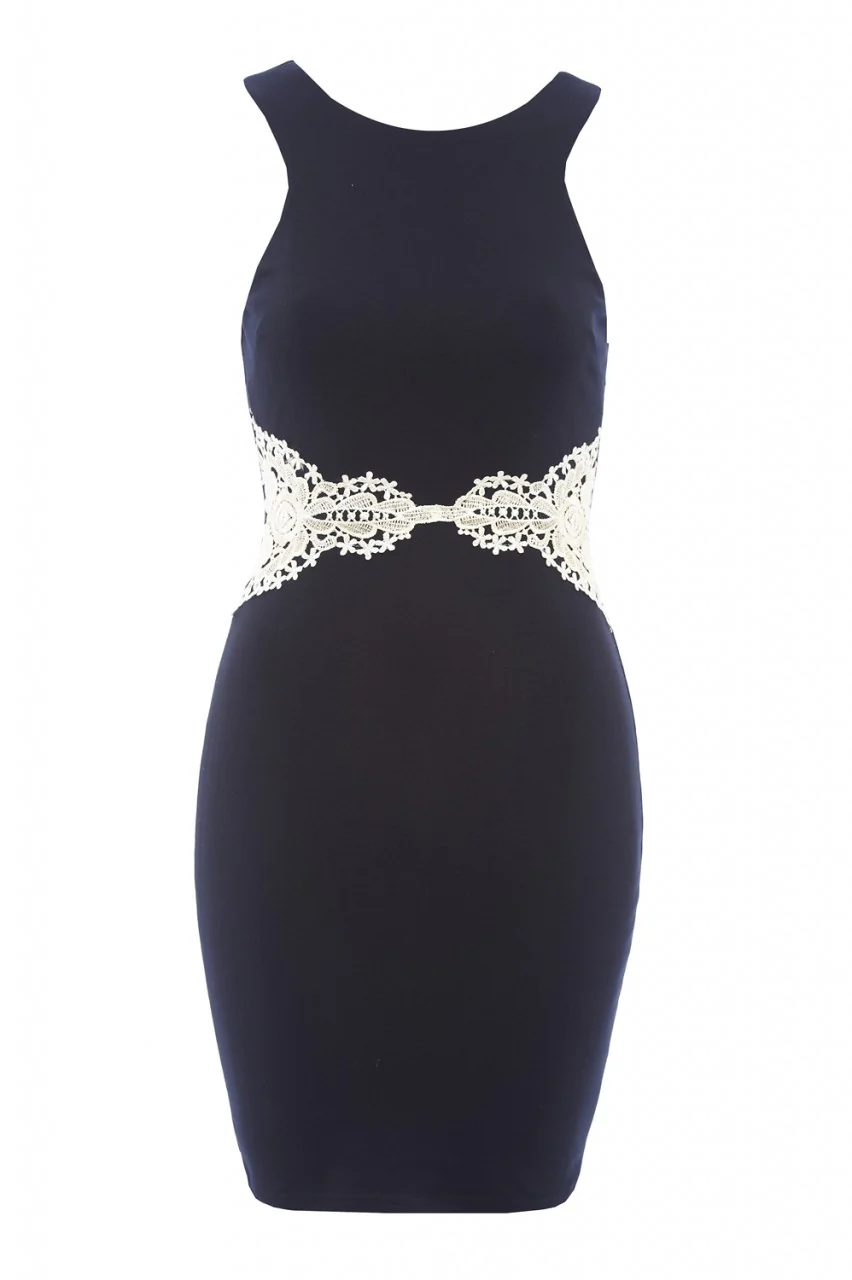 Crochet Waist Detail Bodycon Dress - Image 5