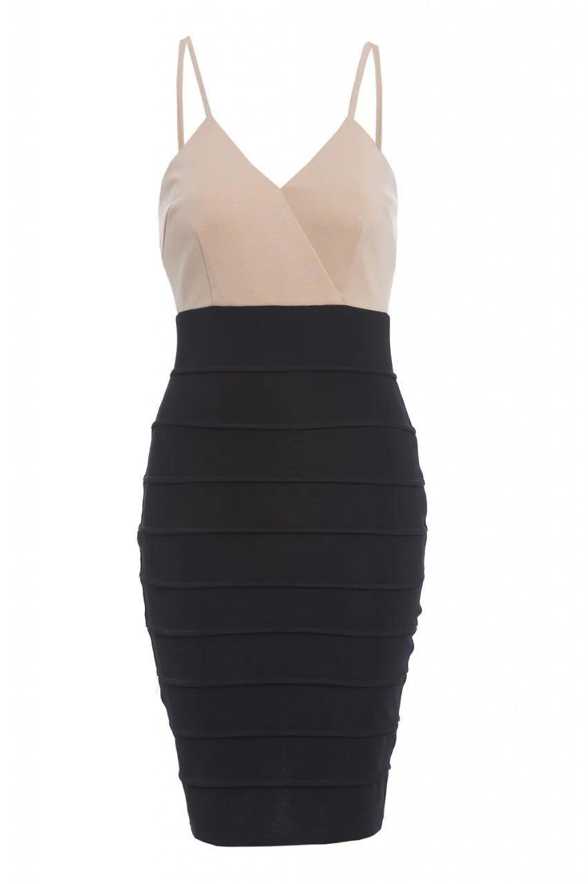 Cross Front Contrast Bodycon - Image 4