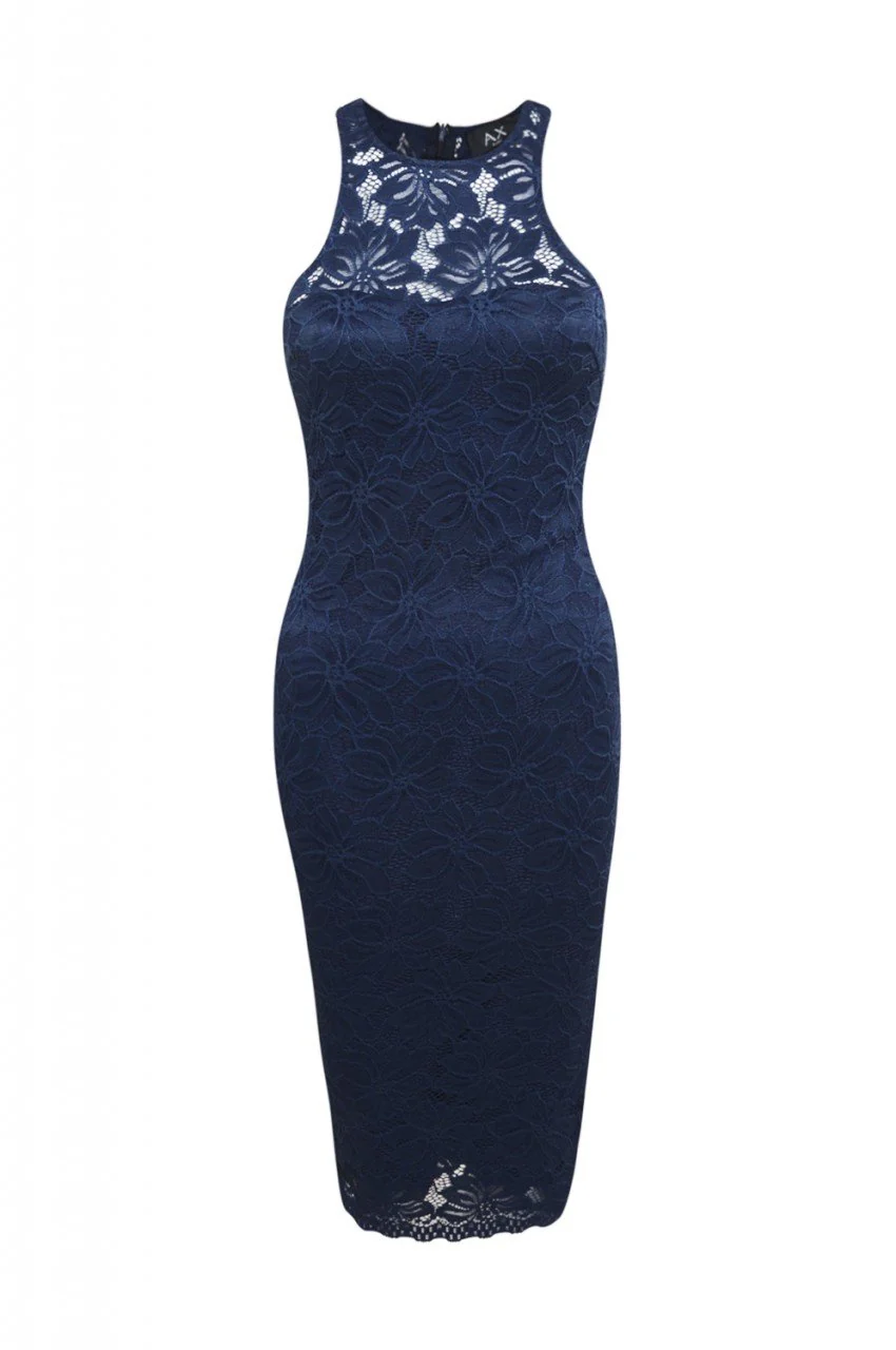 Cut In Neck Lace Bodycon Dress - Image 5