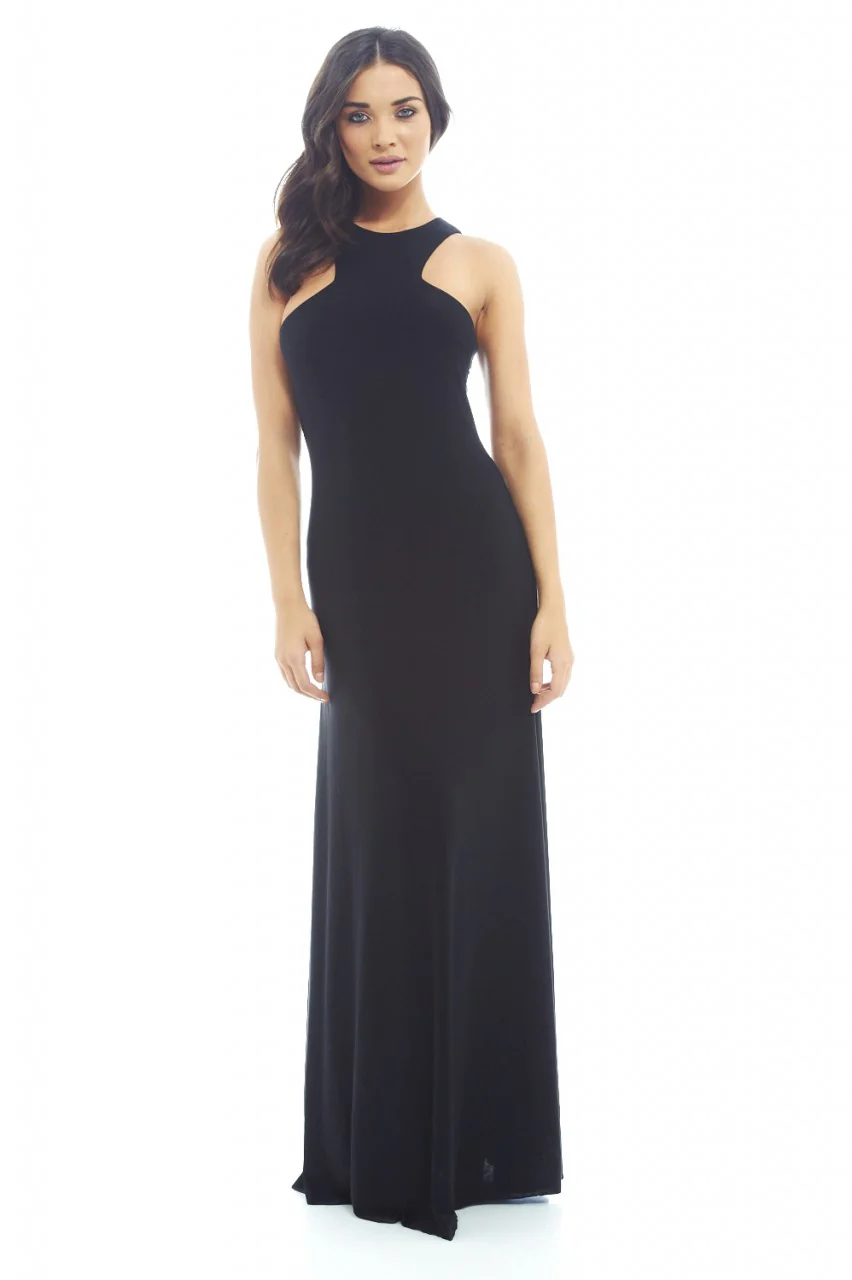 Cut In Neck Slinky Maxi Dress - Image 2