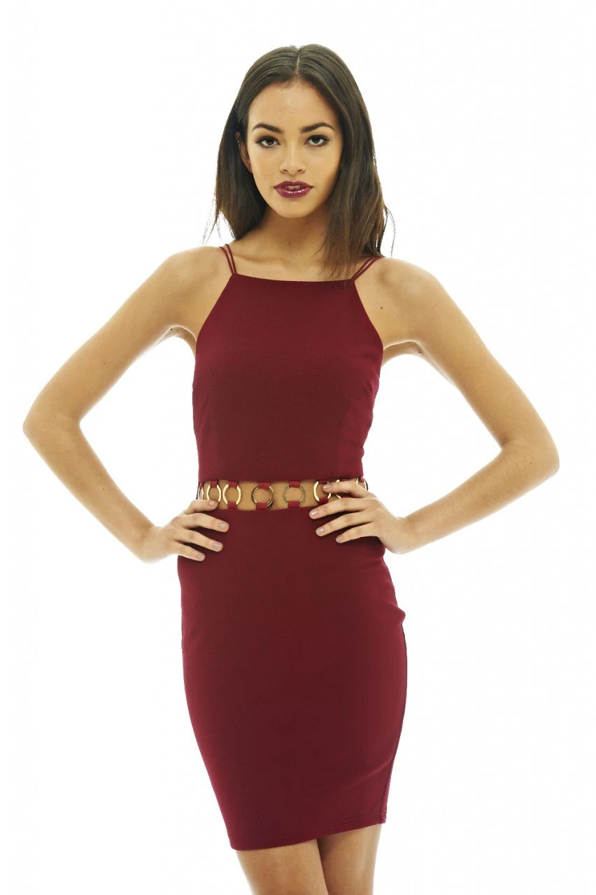 Cut Out Waist Mini Dress - Image 3