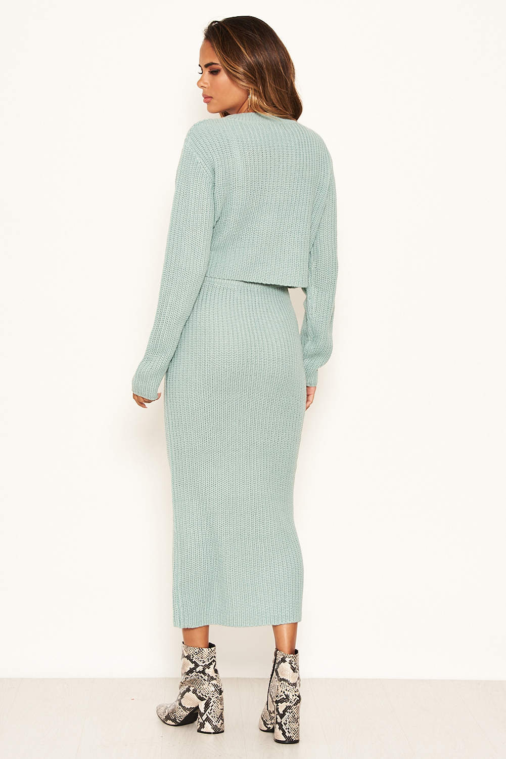 Duck Egg Knit Skirt - Image 3
