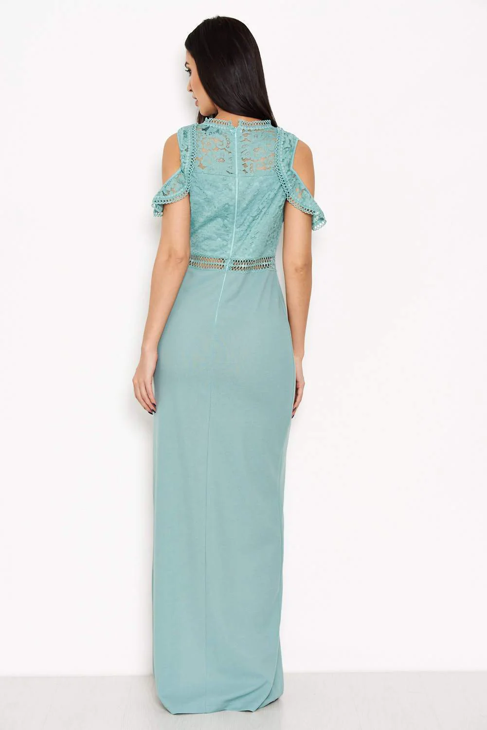 Duck Egg Lace Top Maxi Dress - Image 3
