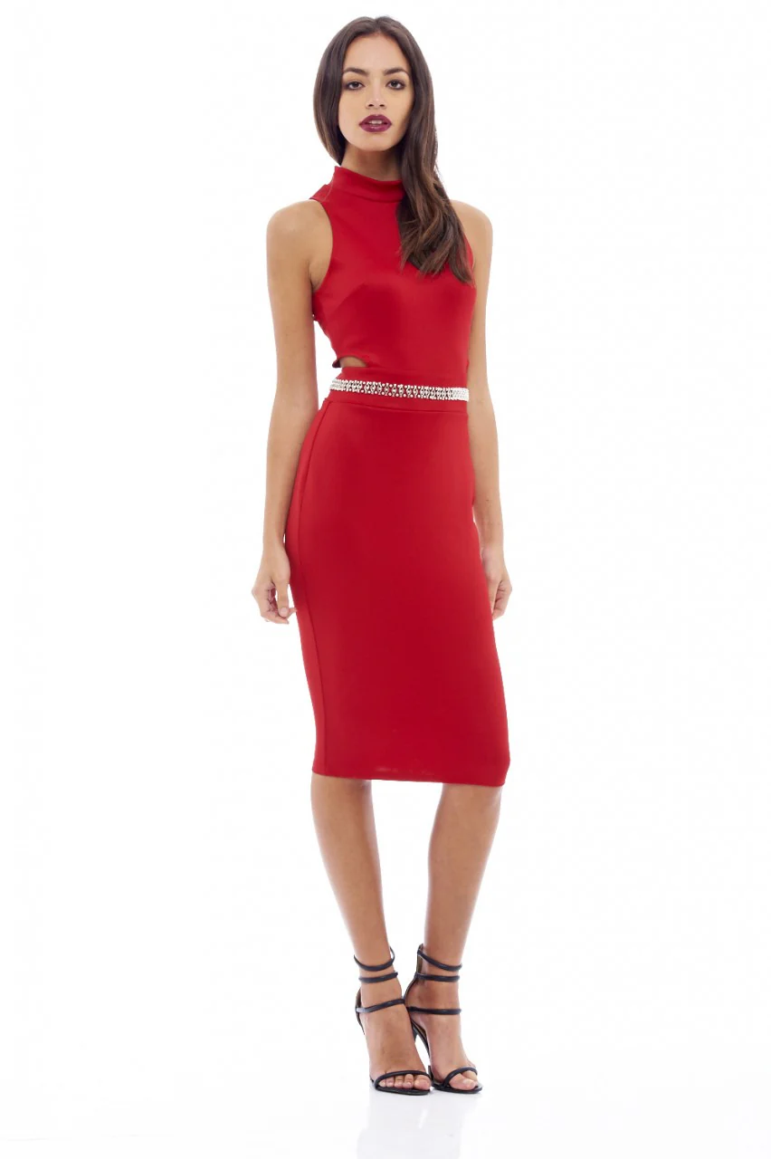 Embellished Waist Midi Dress - Image 2