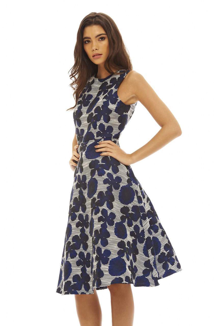 Embroidered Midi Skater Dress - Image 3