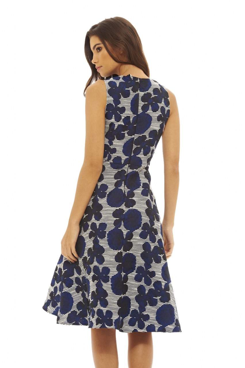 Embroidered Midi Skater Dress - Image 4