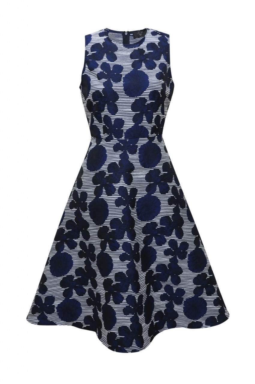Embroidered Midi Skater Dress - Image 5