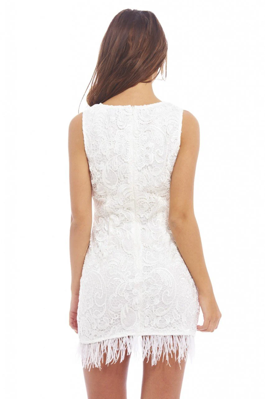 Feather Hem Lace dress - Image 4