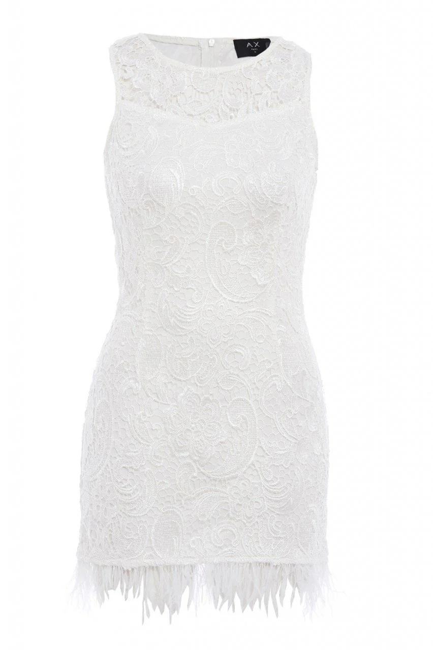 Feather Hem Lace dress - Image 5