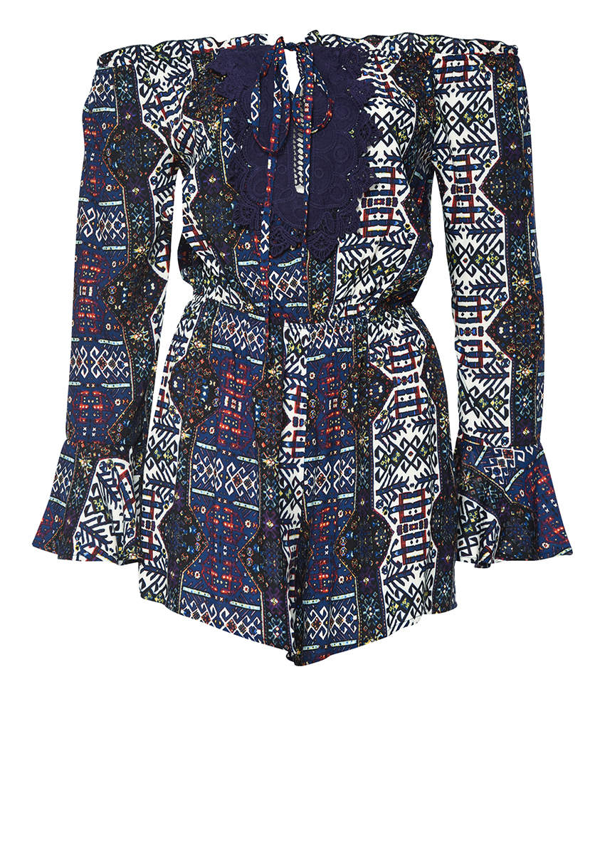 Floral Bell Sleeve Playsuit - Image 4