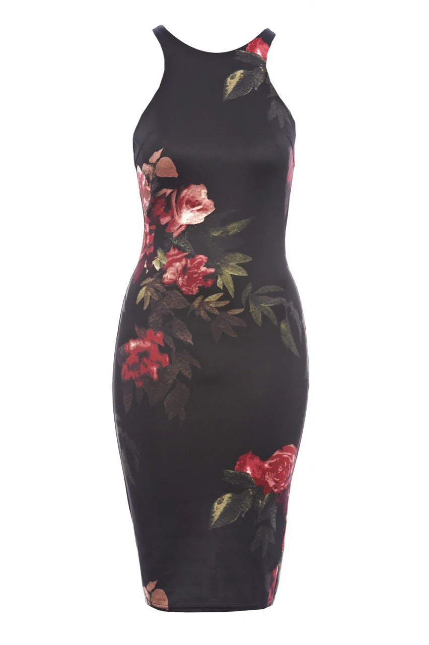 Floral Bodycon Midi Dress - Image 5