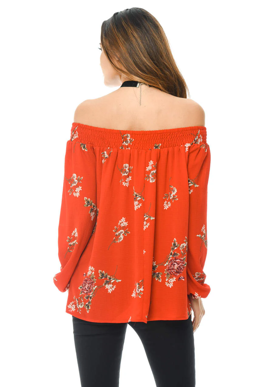 Floral Cold Shoulder Top - Image 3