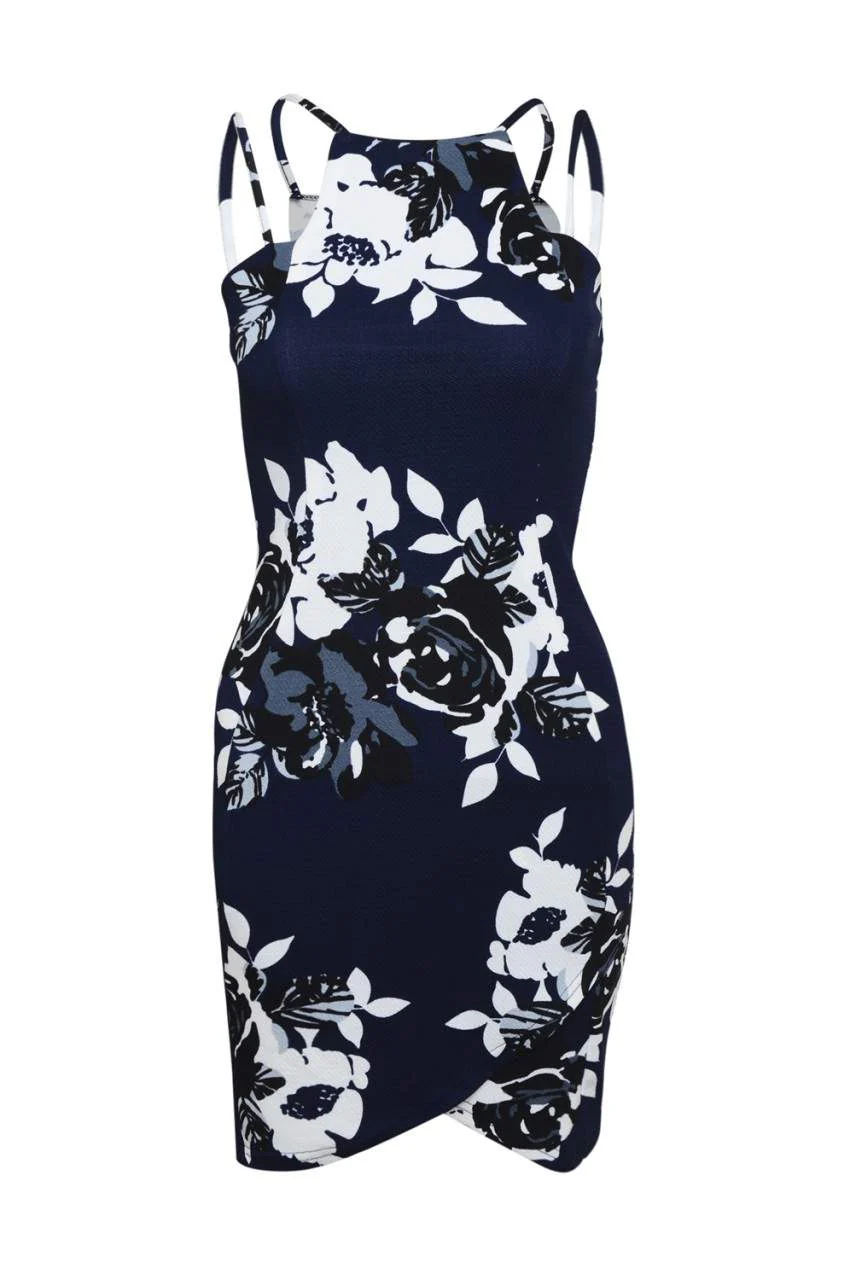 Floral Double Strap Bodycon Dress - Image 5