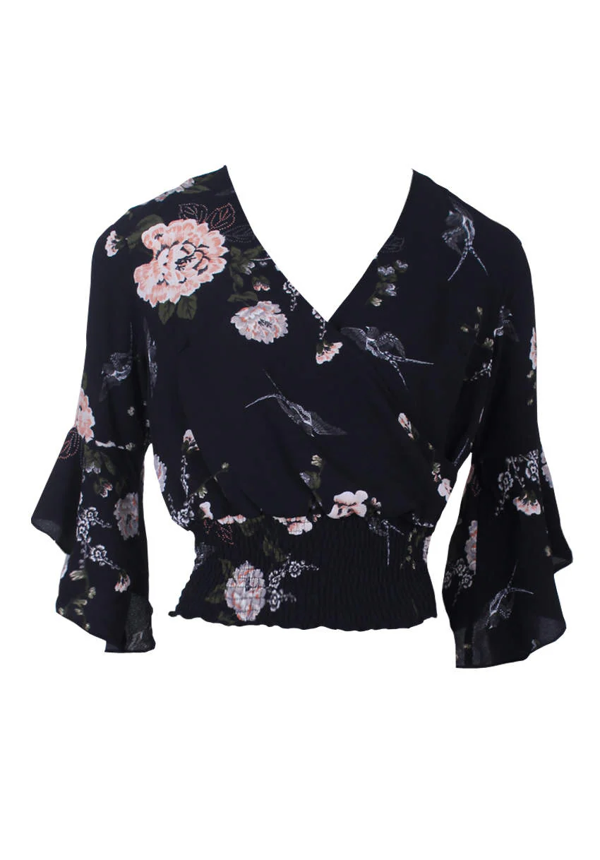 Floral Flared Sleeve Top - Image 4