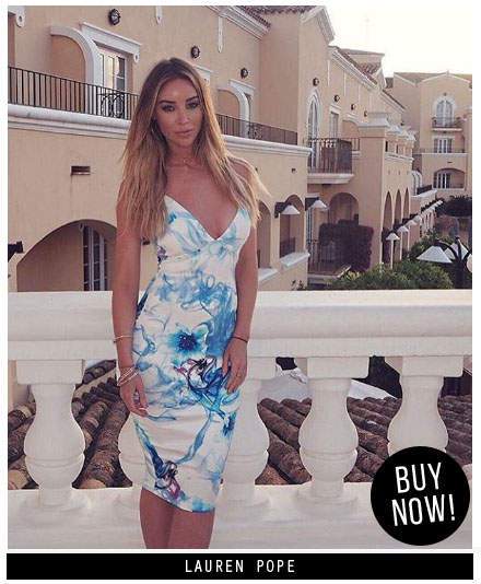 Floral Ink Printed Plunge Dress - Image 4