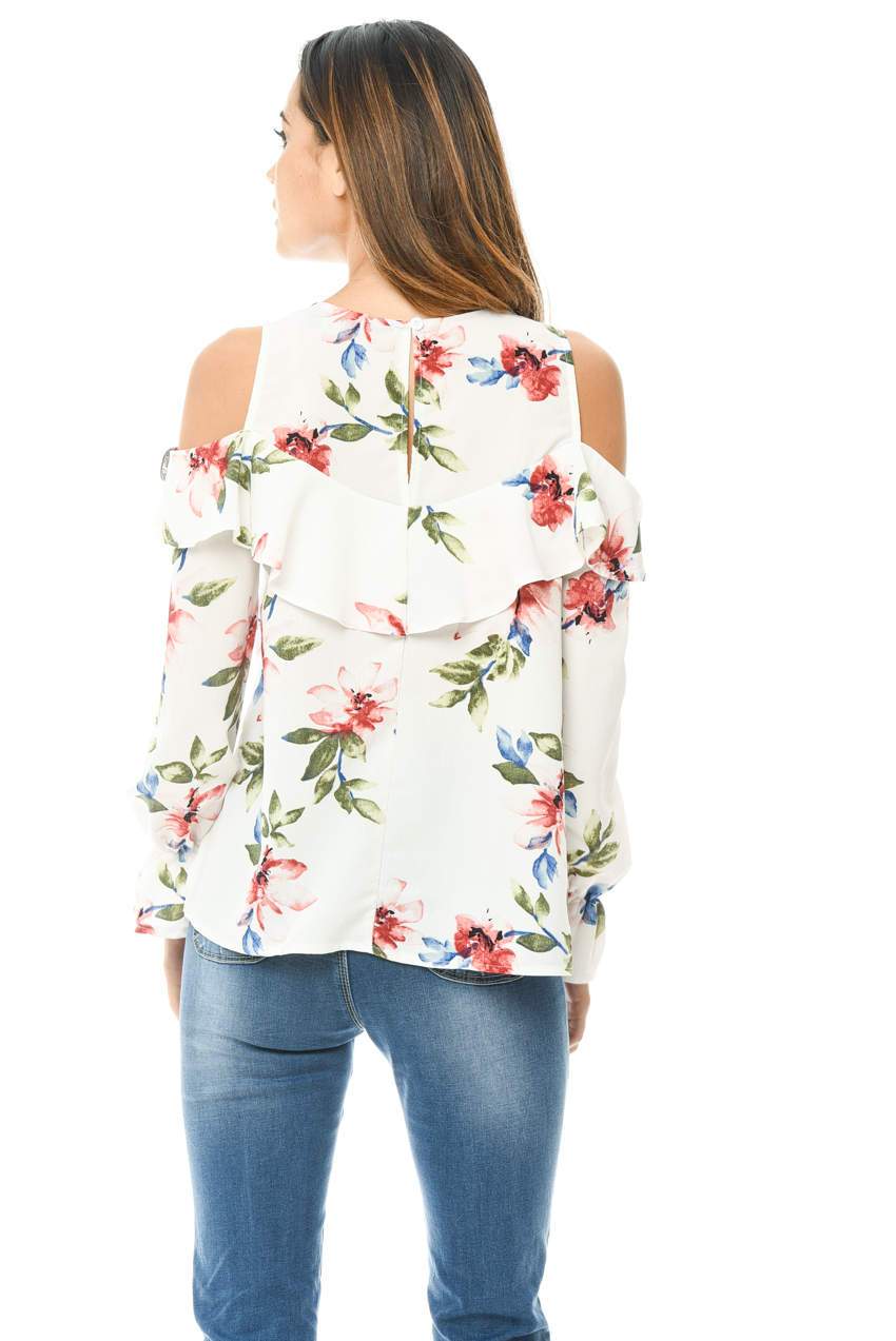 Frill Printed Blouse - Image 3