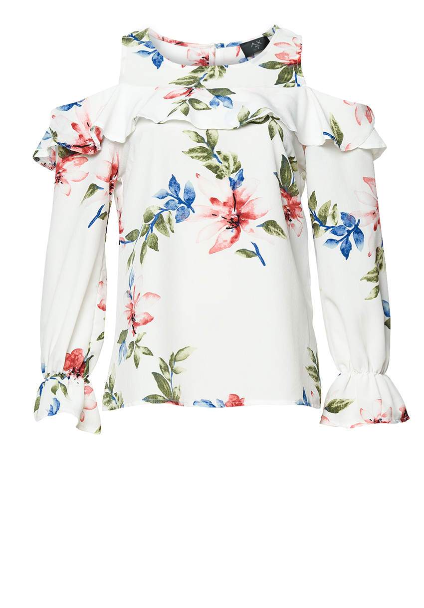 Frill Printed Blouse - Image 4