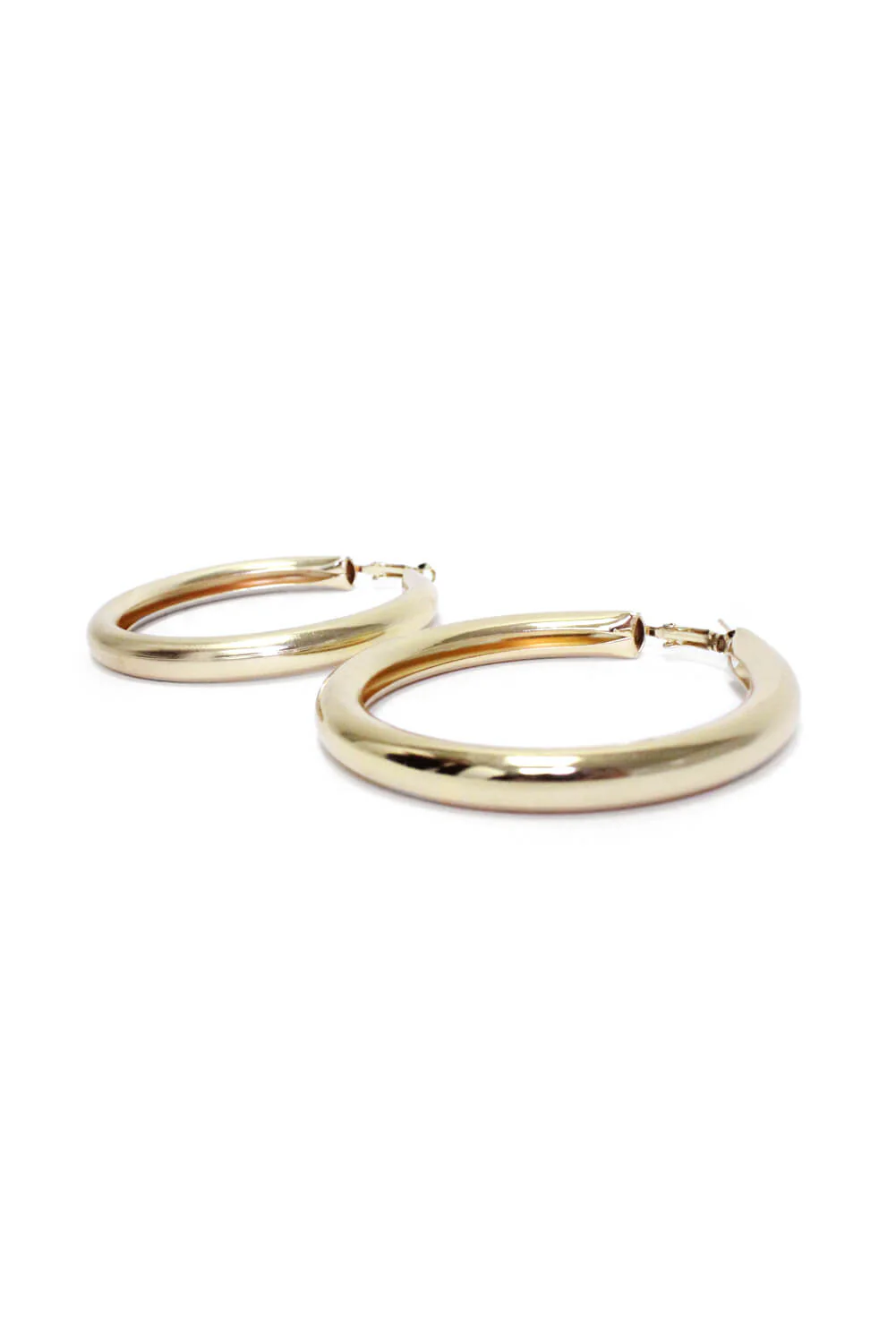 Gold Chunky Hoop Earrings - Image 2