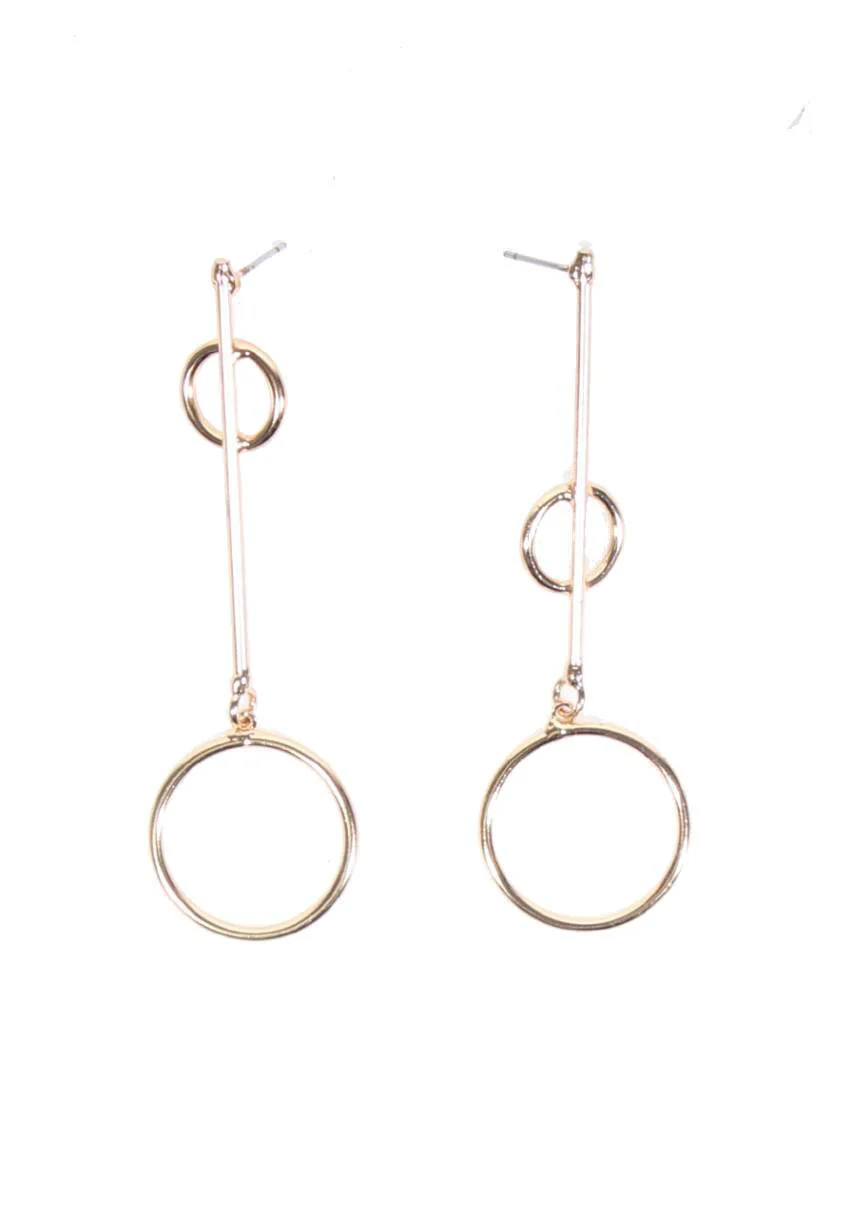 Gold Double Circle Earrings