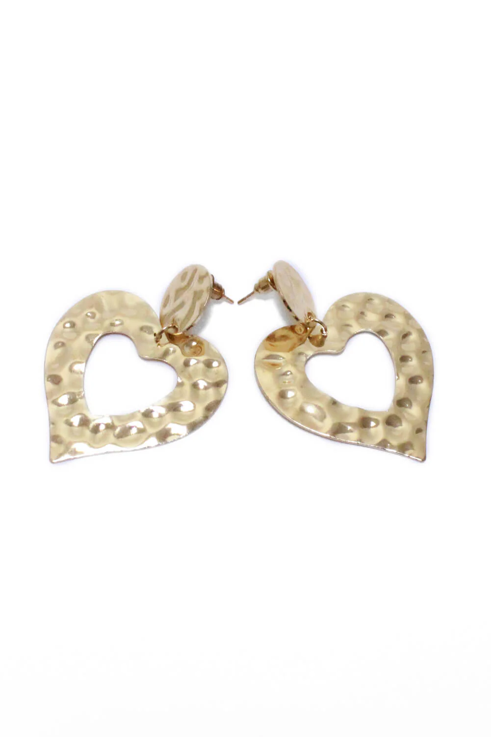 Gold Heart Shaped Earrings - Image 2