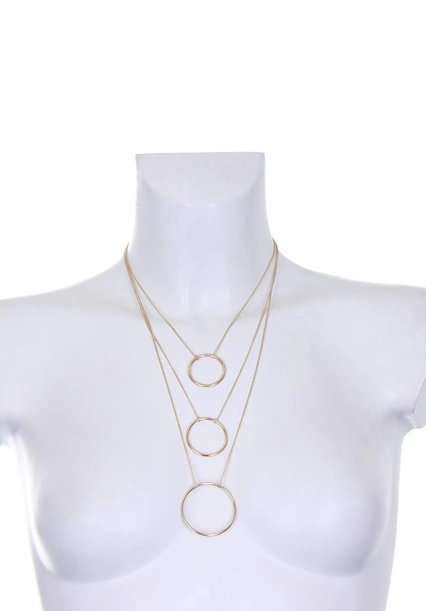 Gold Layered Hoop Necklace