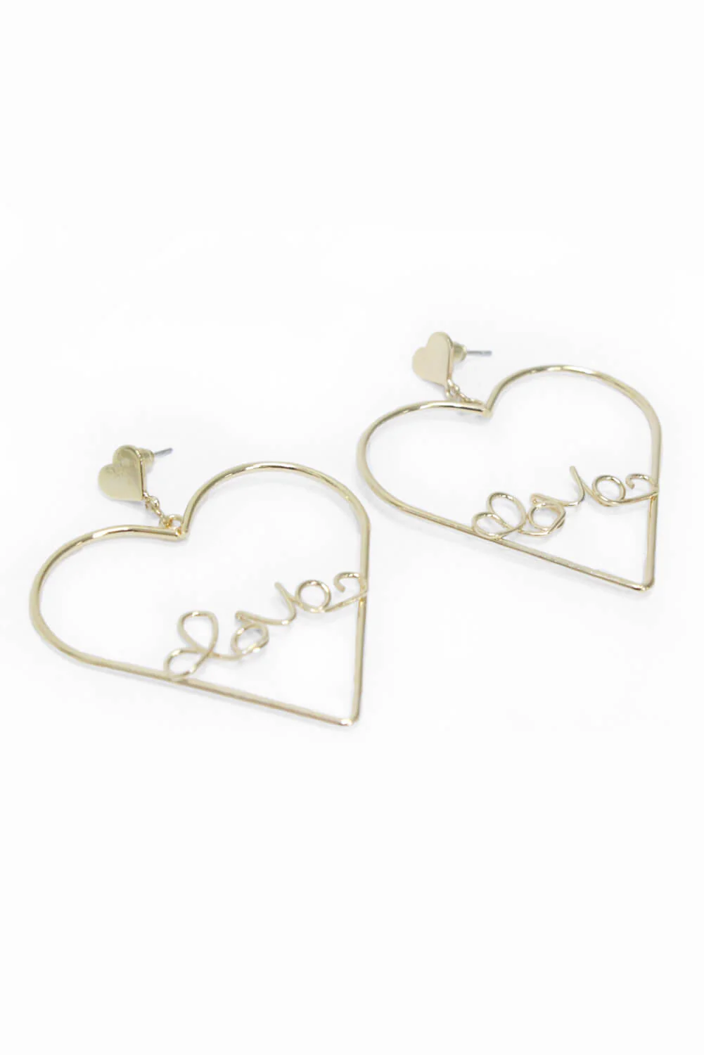 Gold Love Heart Earrings