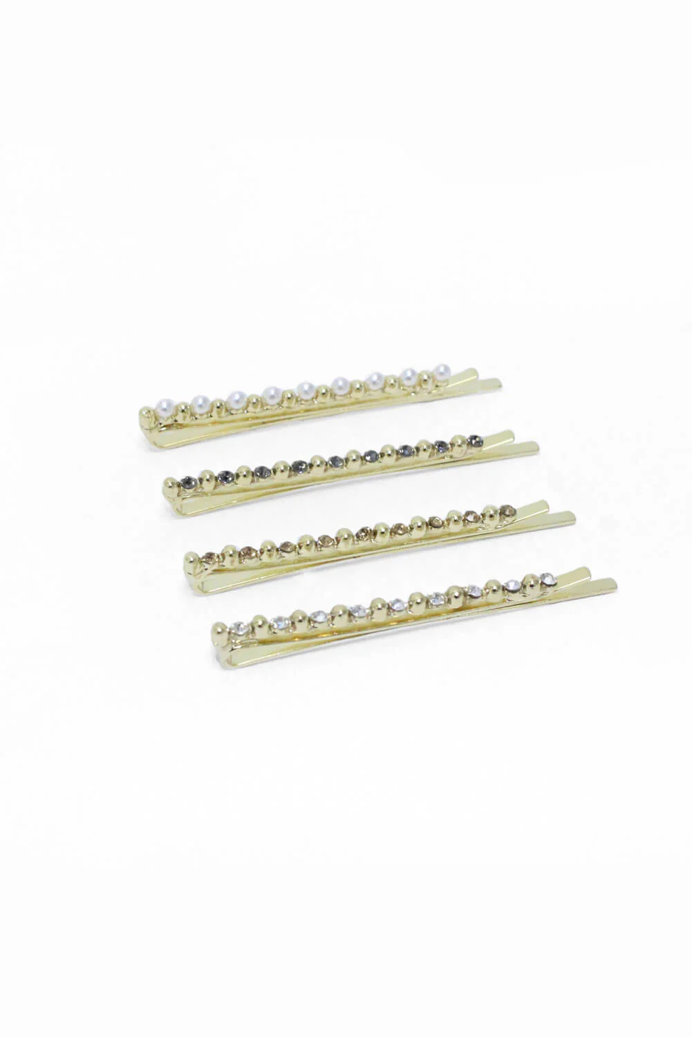 Gold Multi Pack Diamante and Pearl Hair Grips - Image 2