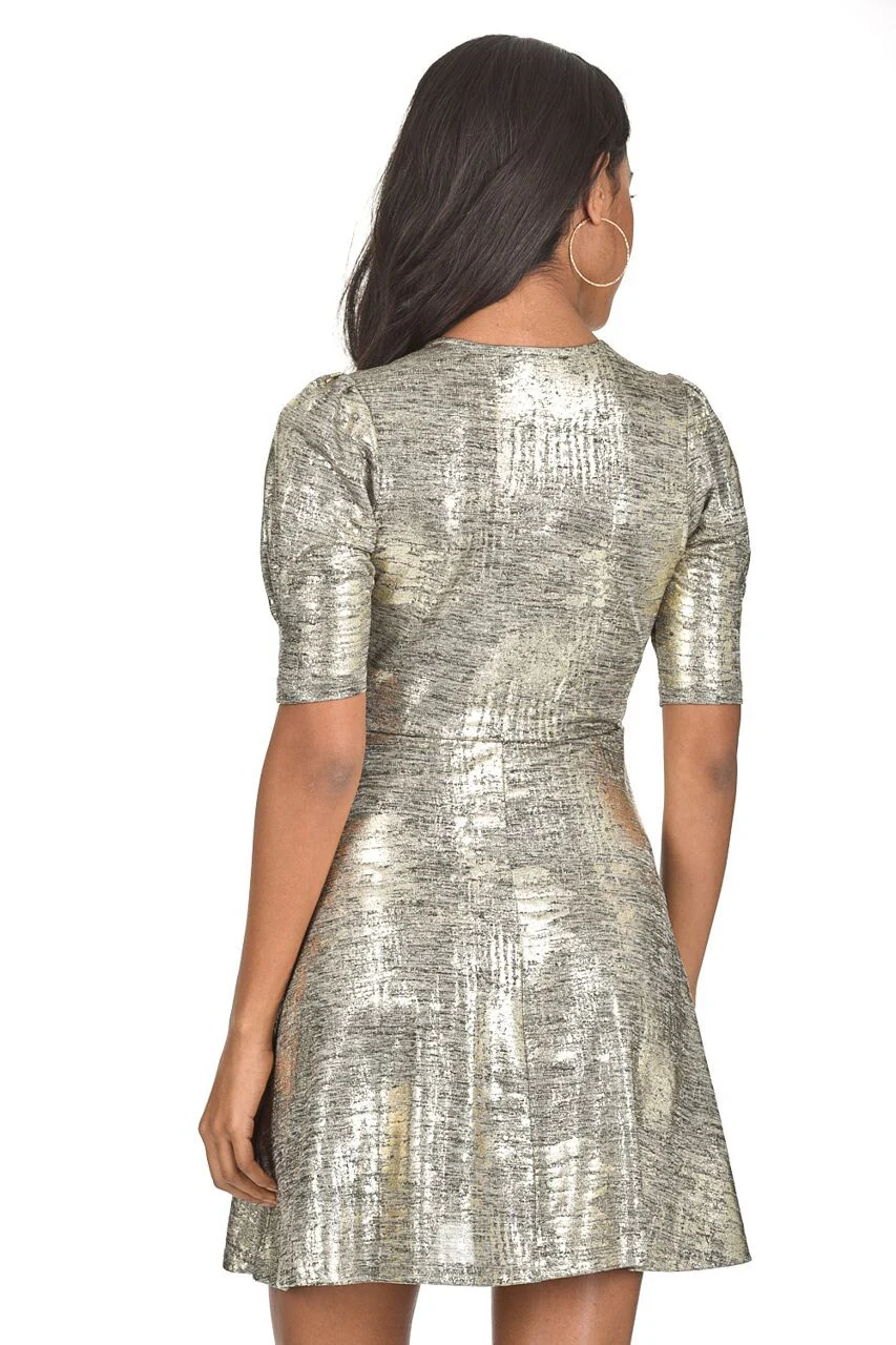 Gold Sparkly Knot Dress - Image 4