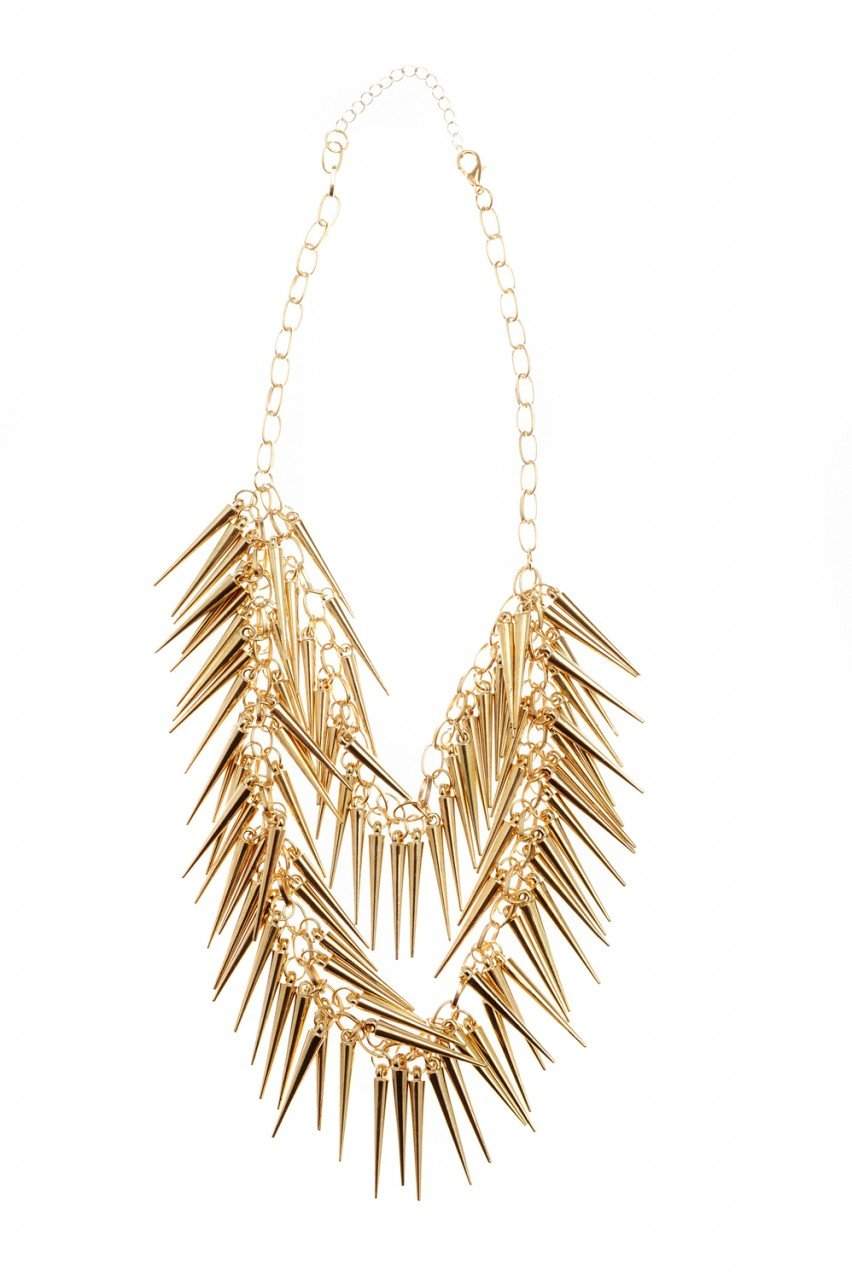 Gold Spike Statement Necklace - Image 2