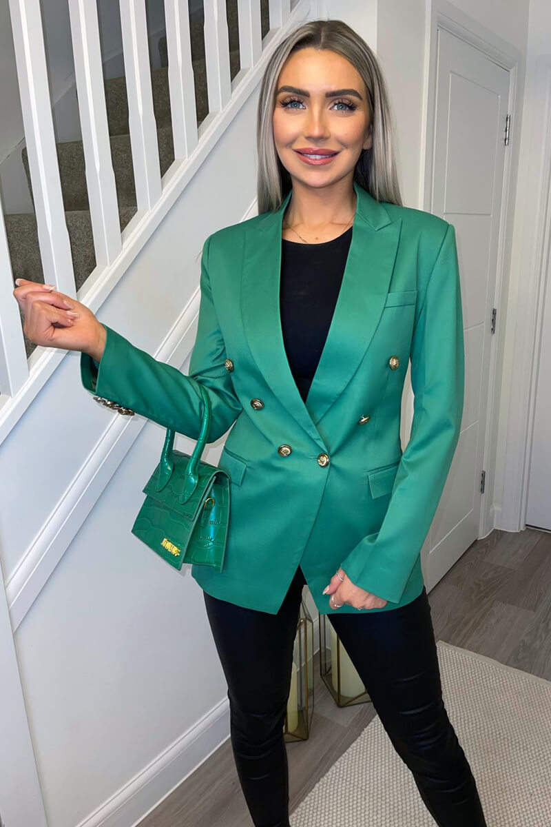 Green Military Style Blazer - Image 3