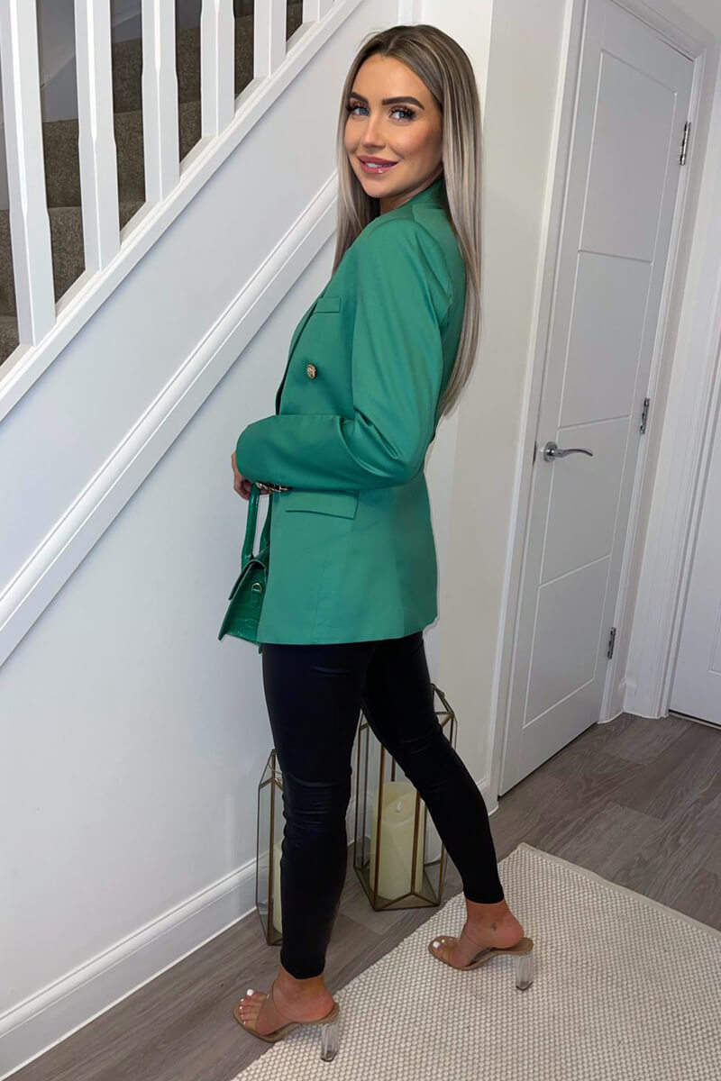 Green Military Style Blazer - Image 4