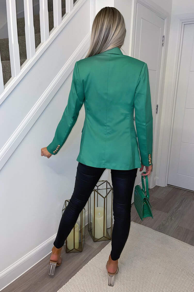 Green Military Style Blazer - Image 5