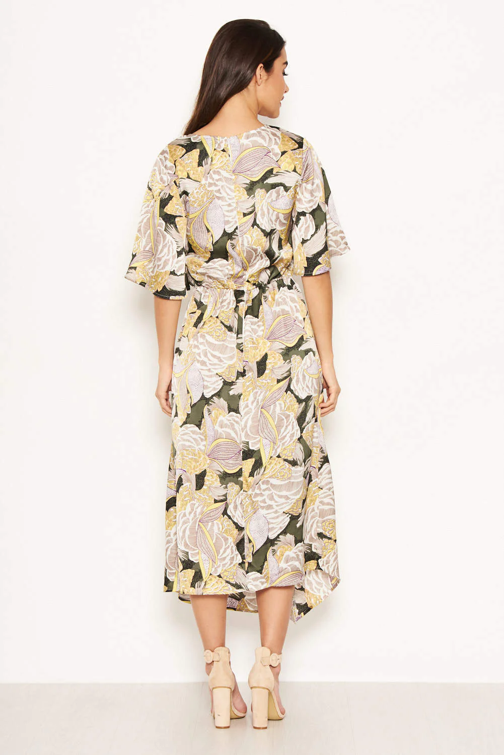 Green Printed Split Maxi Dress - Image 4
