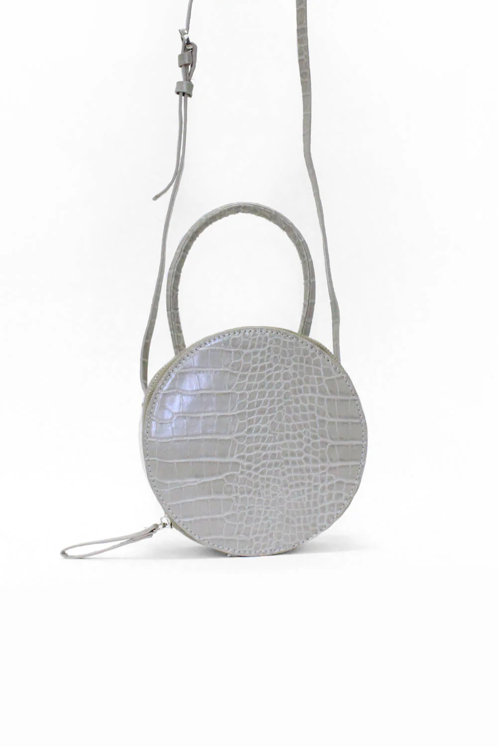 Grey Circular Croc Bag - Image 3